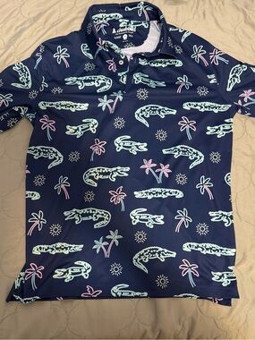 Chubbies the Neon Glade Men's Performance Golf Polo Shirt Alligator Medium